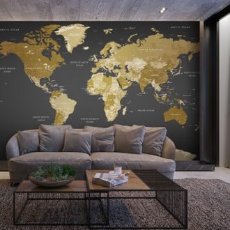 Self adhesive wallpaper continents of the world