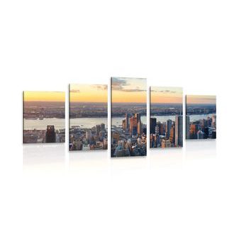 5-PIECE CANVAS PRINT PANORAMA OF NEW YORK CITY - PICTURES OF CITIES - PICTURES