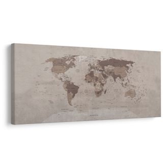 OBRAZ NA KORKU MAPA SVĚTA V ŠEDÉ - PICTURES ON CORK - PICTURES