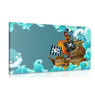 OBRAZ PIRÁTSKÁ LOĎ NA MOŘI - DĚTSKÉ OBRAZY - OBRAZY