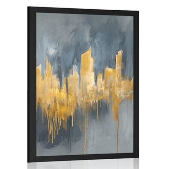 PLAKÁT ABSTRAKTNÍ ZLATÁ OLEJOMALBA - ABSTRAKTNÍ A VZOROVANÉ - PLAKÁTY