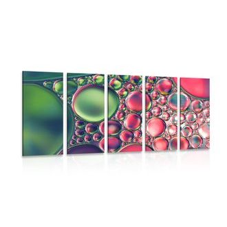 5-DÍLNÝ OBRAZ KAPKY OLEJE V ABSTRAKTNÍM PROVEDENÍ - ABSTRAKTNÍ OBRAZY - OBRAZY