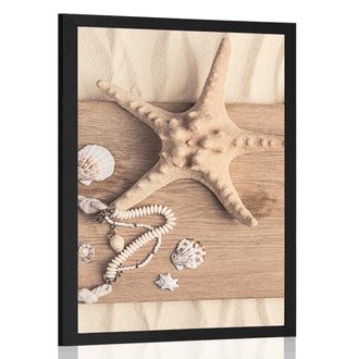 POSTER SEA TREASURES ON WOOD - STILL LIFE - POSTERS