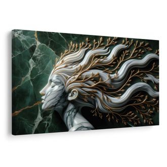 SLIKA GOZDNA BOGINJA Z VEJAMI V LASEH - SLIKE ŽENSKE - SLIKE