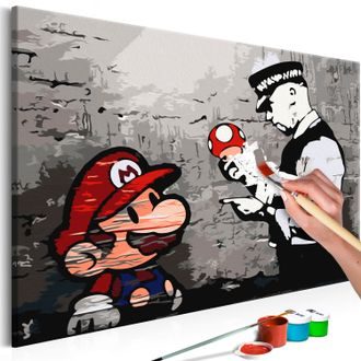 Platno za samostojno slikanje - Mario (Banksy)