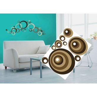 DECORATIVE WALL STICKERS BROWN CIRCLES - STICKERS