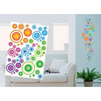 DECORATIVE WALL STICKERS COLORED CIRCLES - STICKERS