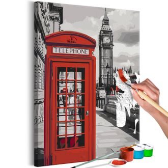 Picture painting by numbers telephone Booth in London