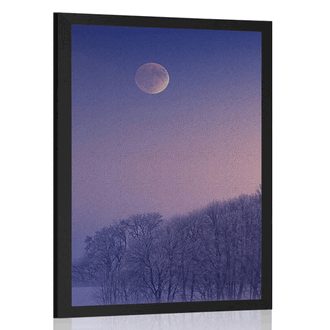 POSTER FULL MOON OVER THE VILLAGE - NATURE - POSTERS