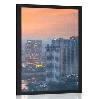 Plakát západ slunce ve městě Bangkok