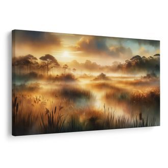 OBRAZ MLŽNÁ KRAJINA - OBRAZY VÝCHOD A ZÁPAD SLUNCE - OBRAZY