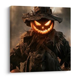 OBRAZ HOŘÍCÍ HALLOWEENSKÝ STRAŠÁK V POLI - HALLOWEENSKÉ A HOROROVÉ OBRAZY - OBRAZY