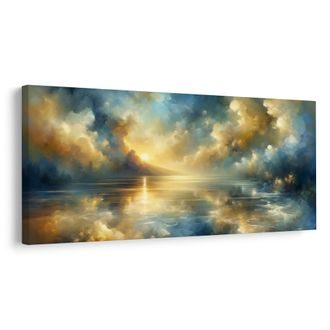 WANDBILD RUHIGER MORGEN AM SEE - BILDER VON SONNENAUFGANG UND SONNENUNTERGANG - BILDER