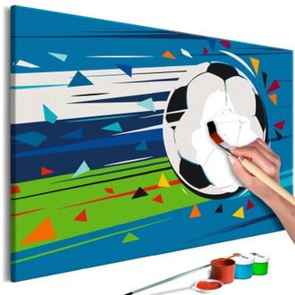 Picture painting by numbers soccer ball