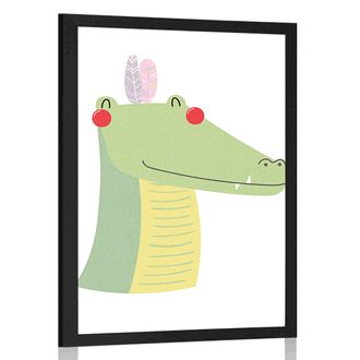 POSTER CROCODILUL DRĂGUȚ CU PENE - ANIMĂLUȚE - POSTERE