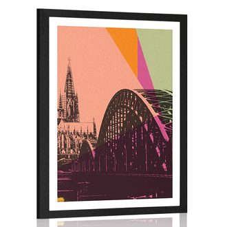 POSTER WITH MOUNT DIGITAL ILLUSTRATION OF THE CITY OF COLOGNE - POP ART - POSTERS