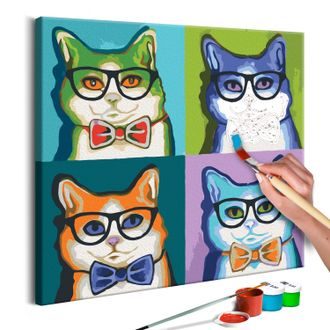 Obraz maľovanie podľa čísiel mačky - Cats With Glasses