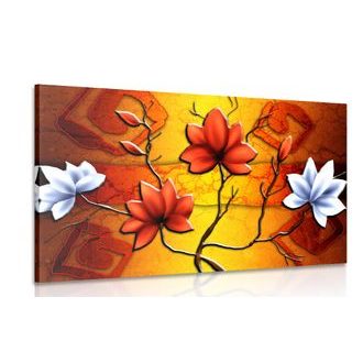 OBRAZ KVĚTINY V ETNO STYLU - ABSTRAKTNÍ OBRAZY - OBRAZY