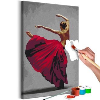 Obraz maľovanie podľa čísiel tanečnica s červenou sukňou - Red Skirt