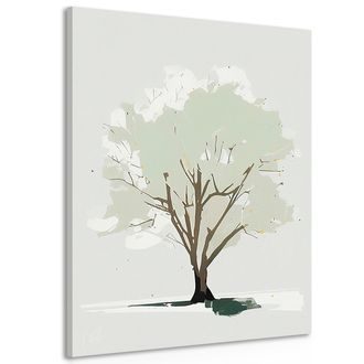 WANDBILD BAUM MIT HAUCH VON MINIMALISMUS - BILDER BÄUME UND LAUB - BILDER