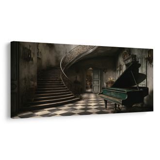 OBRAZ PIANO V OPUŠTĚNÉ VILE - HUDEBNÍ OBRAZY - OBRAZY