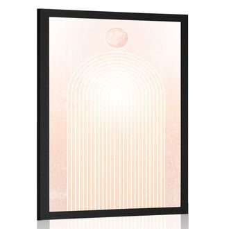 PLAKÁT MODERNÍ BROSKVOVÁ DUHA MID-CENTURY - MOTIVY Z NAŠÍ DÍLNY - PLAKÁTY