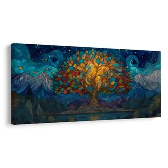 OBRAZ NOČNÍ KRAJINA SE STROMEM ŽIVOTA - OBRAZY STROMY ŽIVOTA - OBRAZY