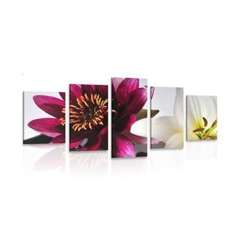 5-DÍLNÝ OBRAZ KVĚTINY V MISCE - OBRAZY KVĚTŮ - OBRAZY