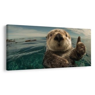 WANDBILD WASSERSPASS MIT OTTER - BILDER TIERE - BILDER