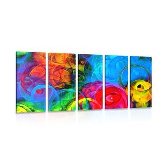 5-DÍLNÝ OBRAZ ABSTRAKCE PLNÁ BAREV - ABSTRAKTNÍ OBRAZY - OBRAZY