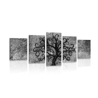 ΕΙΚΌΝΑ 5 ΤΜΗΜΆΤΩΝ ΑΣΠΡΌΜΑΥΡΟ ΔΈΝΤΡΟ ΤΗΣ ΖΩΉΣ - OBRAZY STROMY ŽIVOTA - ΠΊΝΑΚΕΣ