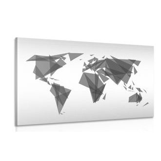 Picture geometric world map in black & white design