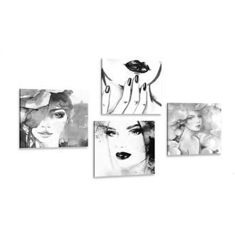 CANVAS PRINT SET ELEGANCE OF A WOMAN - SET OF PICTURES - PICTURES