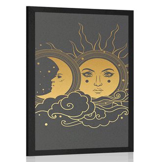 AFFICHE HARMONIE DU SOLEIL ET DE LA LUNE - FENG SHUI - AFFICHES