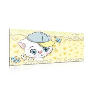 WANDBILD NEUGIERIGES KÄTZCHEN - BILDER FÜR KINDER - BILDER