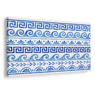 TABLEAU SUR TOILE – ORNEMENT GREC BLEU ET BLANC - TABLEAUX PAR THÈME - TABLEAUX