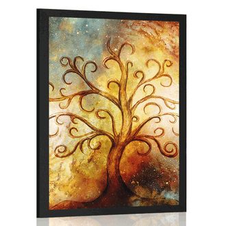 POSTER TREE OF LIFE WITH A SPACE ABSTRACTION - FENG SHUI - POSTERS