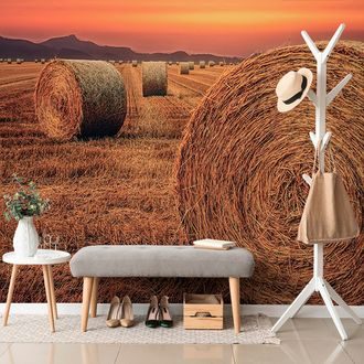 SELF ADHESIVE WALL MURAL HAY BALES - SELF-ADHESIVE WALLPAPERS - WALLPAPERS