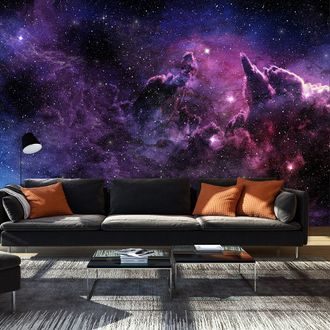 Self adhesive wallpaper purple galaxy