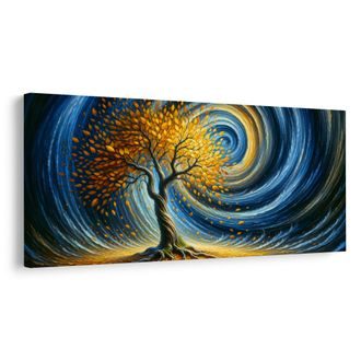 OBRAZ MAGICKÝ VÍR SE ZLATÝM LISTÍM - OBRAZY STROMY ŽIVOTA - OBRAZY