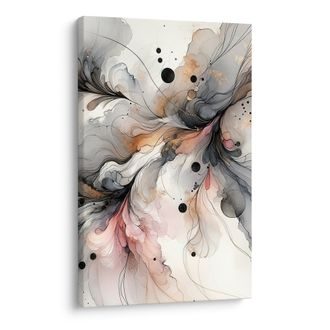 TABLEAU SUR TOILE – DYNAMIQUE EN TONS DÉLICATS - IMAGES FORMES ABSTRAITES - TABLEAUX