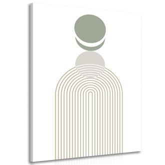 OBRAZ MODERNÍ DUHA S KRUHY MID-CENTURY - ABSTRAKTNÍ OBRAZY - OBRAZY