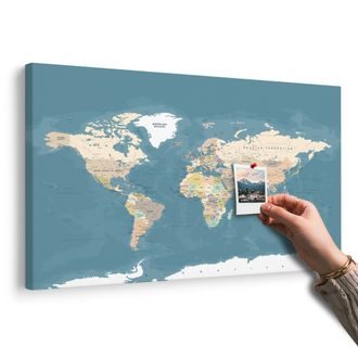 SLIKA NA PLUTI STILSKI VINTAGE ZEMLJEVID SVETA - SLIKE - 🔥 TOTALNA ODPRODAJA