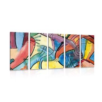 5-DÍLNÝ OBRAZ ABSTRAKTNÍ UMĚNÍ - ABSTRAKTNÍ OBRAZY - OBRAZY