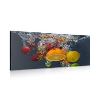 IMPRESSION SUR TOILE FRUIT TOMBANT DANS L'EAU - IMPRESSIONS SUR TOILE NOURRITURE ET BOISSON - IMPRESSION SUR TOILE