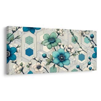 OBRAZ KOMBINACE KVĚTIN A GEOMETRIE - OBRAZY KVĚTŮ - OBRAZY