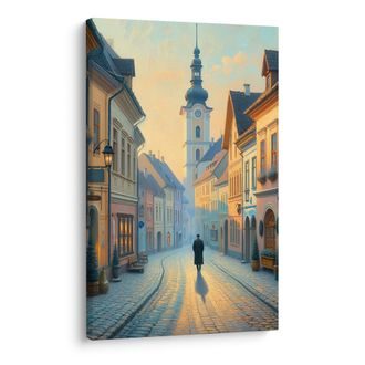 OBRAZ TICHÉ MĚSTSKÉ ULICE - OBRAZY MĚSTA - OBRAZY