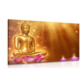 IMPRESSION SUR TOILE BOUDDHA DORÉ - IMPRESSIONS SUR TOILE FENG SHUI - IMPRESSION SUR TOILE