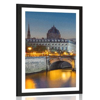 POSTER MIT PASSEPARTOUT ERSTAUNLICHES PANORAMA VON PARIS - STÄDTE - POSTER