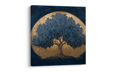 OBRAZ ZLATÝ STROM ŽIVOTA V MODRÉM PROSTORU - OBRAZY STROMY ŽIVOTA - OBRAZY